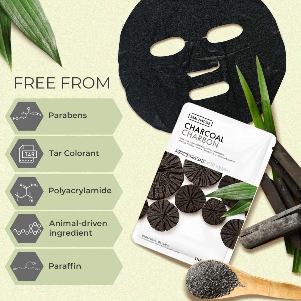 The Face Shop Real Nature Charcoal Carbon Face Mask   20g