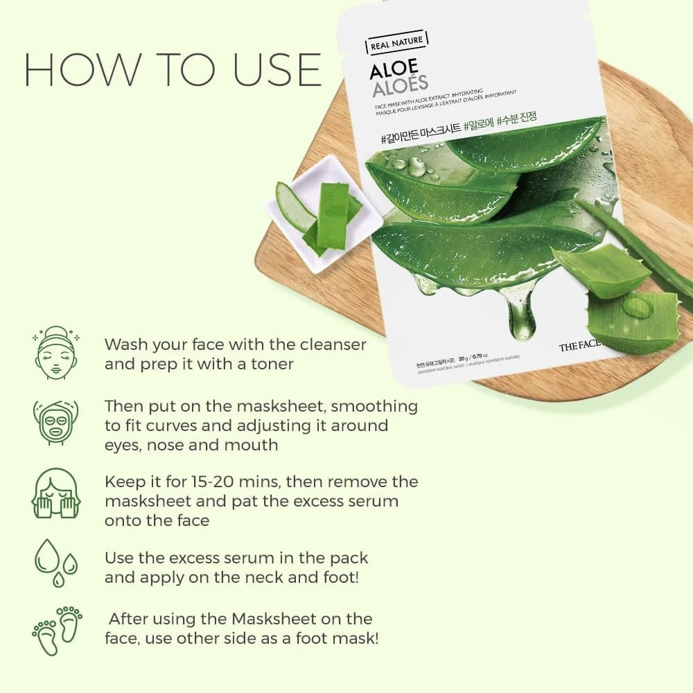 The Face Shop Real Nature Aloe Face Mask   20g