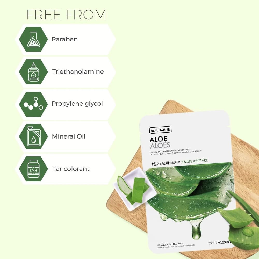The Face Shop Real Nature Aloe Face Mask   20g