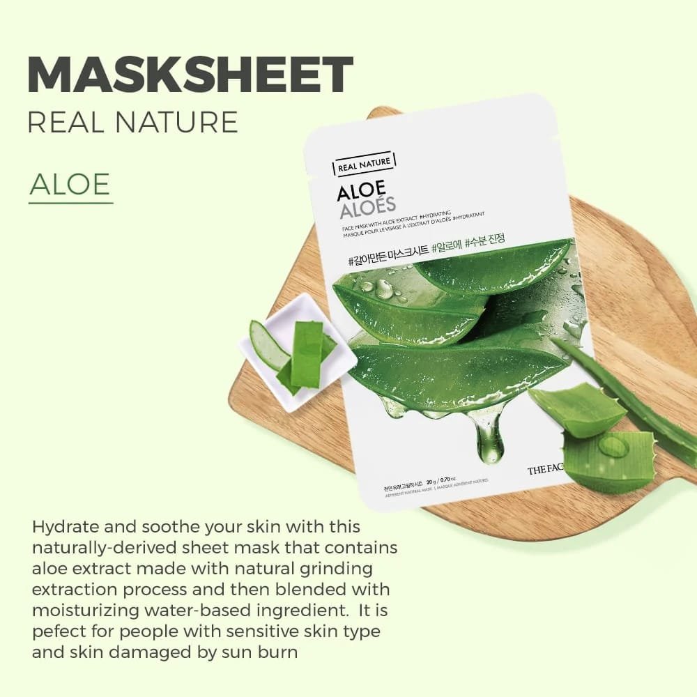 The Face Shop Real Nature Aloe Face Mask   20g