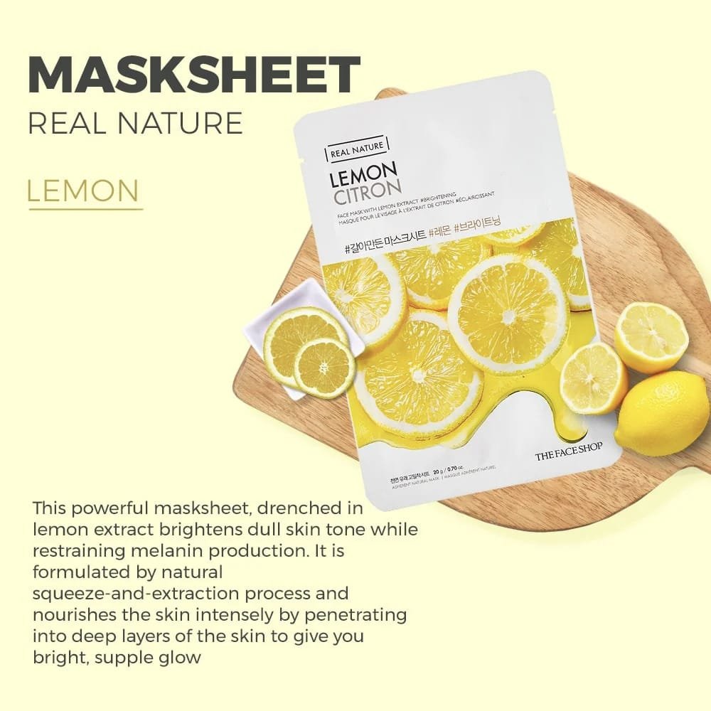 The Face Shop Real Nature Lemon Citron Face Mask Lemon   20g