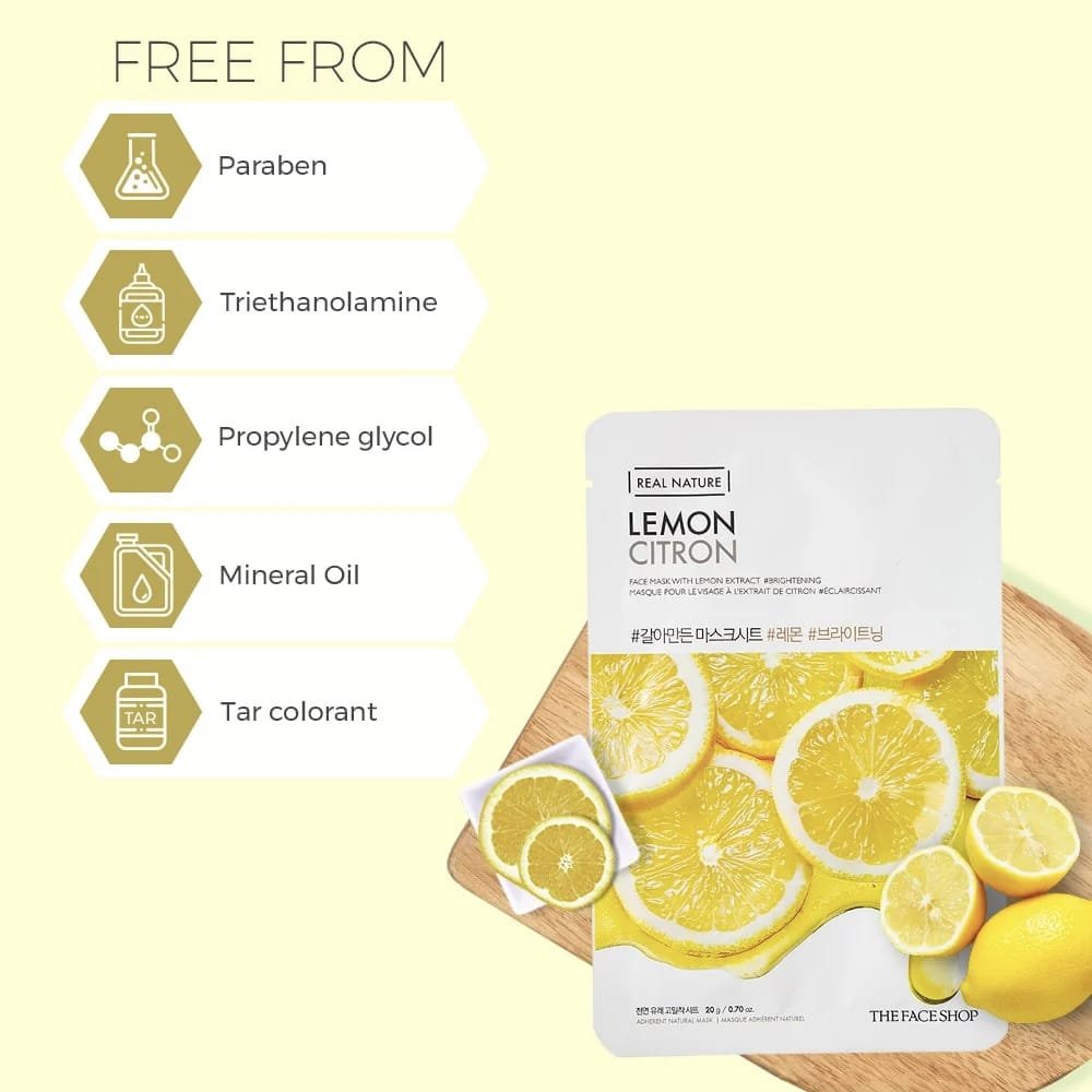 The Face Shop Real Nature Lemon Citron Face Mask Lemon   20g