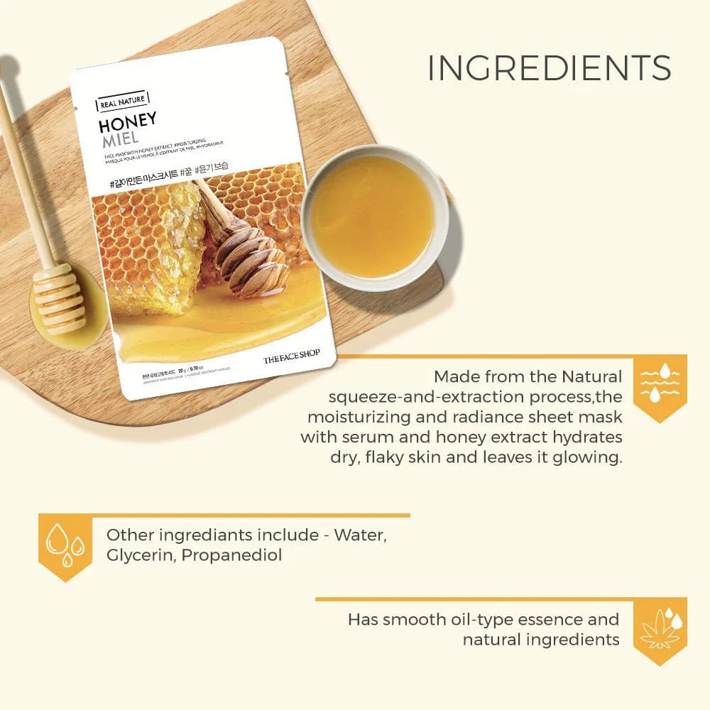 The Face Shop Real Nature Honey Miel Face Mask 20g