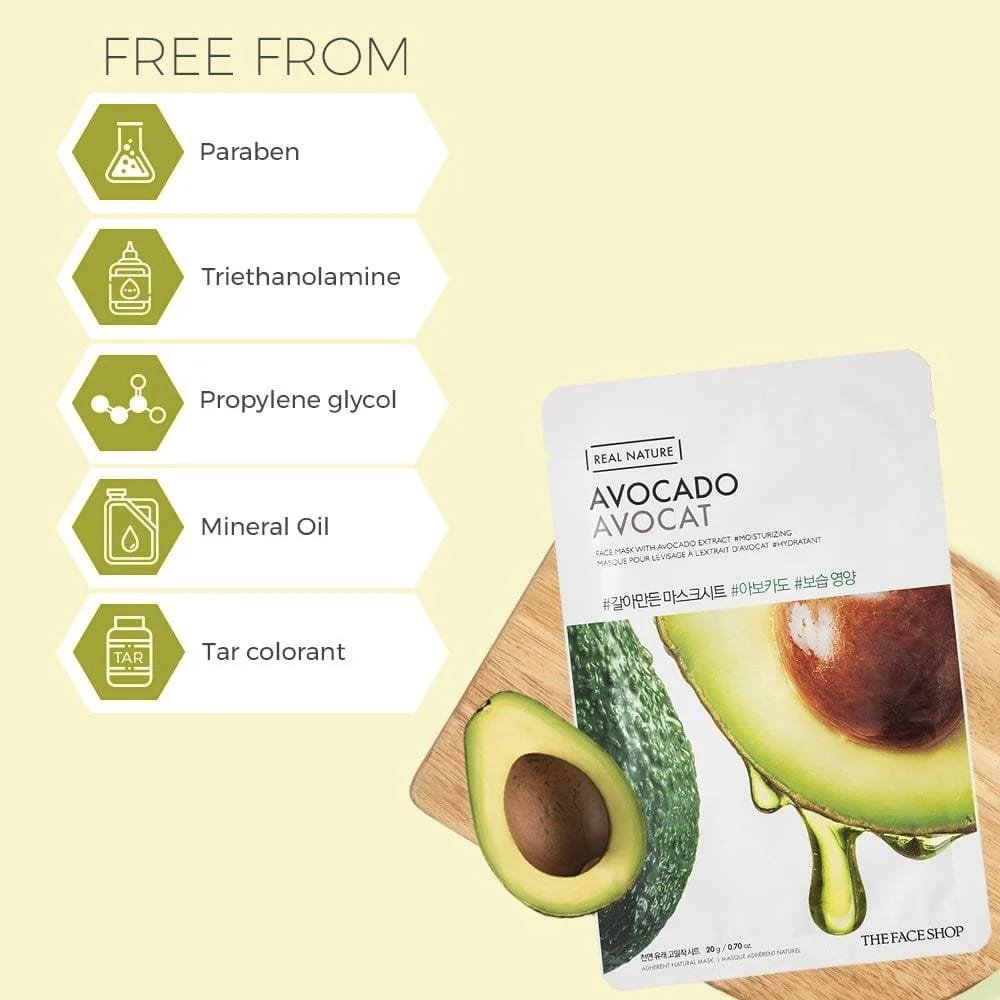 The Face Shop Real Nature Avocado Face Mask  20g