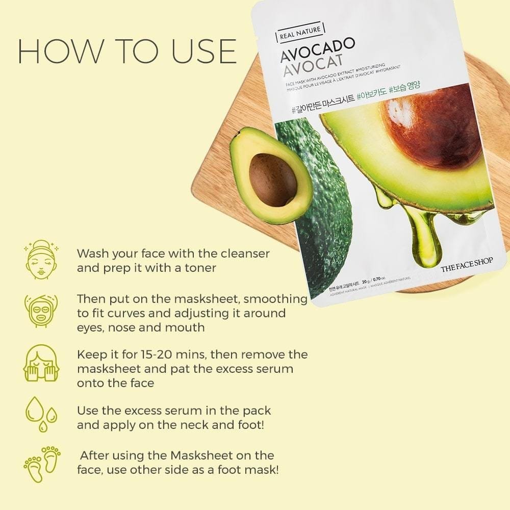 The Face Shop Real Nature Avocado Face Mask  20g