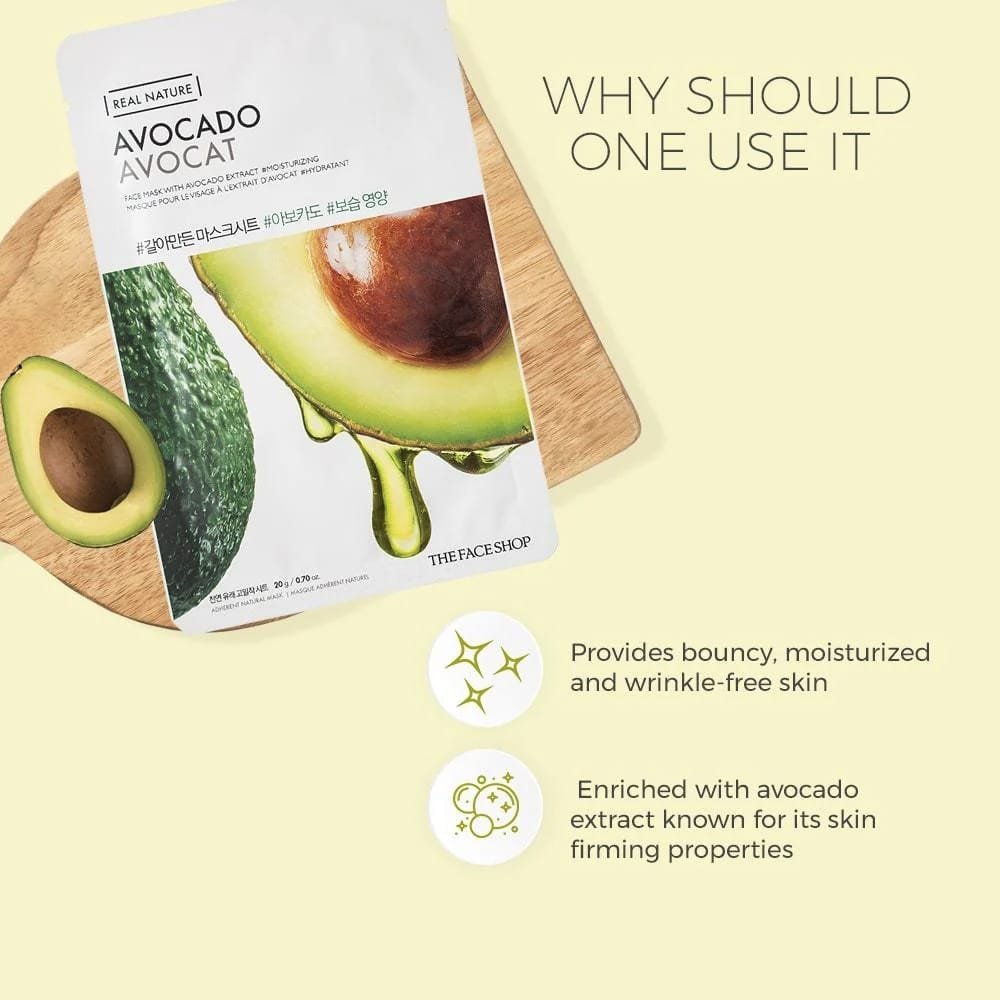 The Face Shop Real Nature Avocado Face Mask  20g