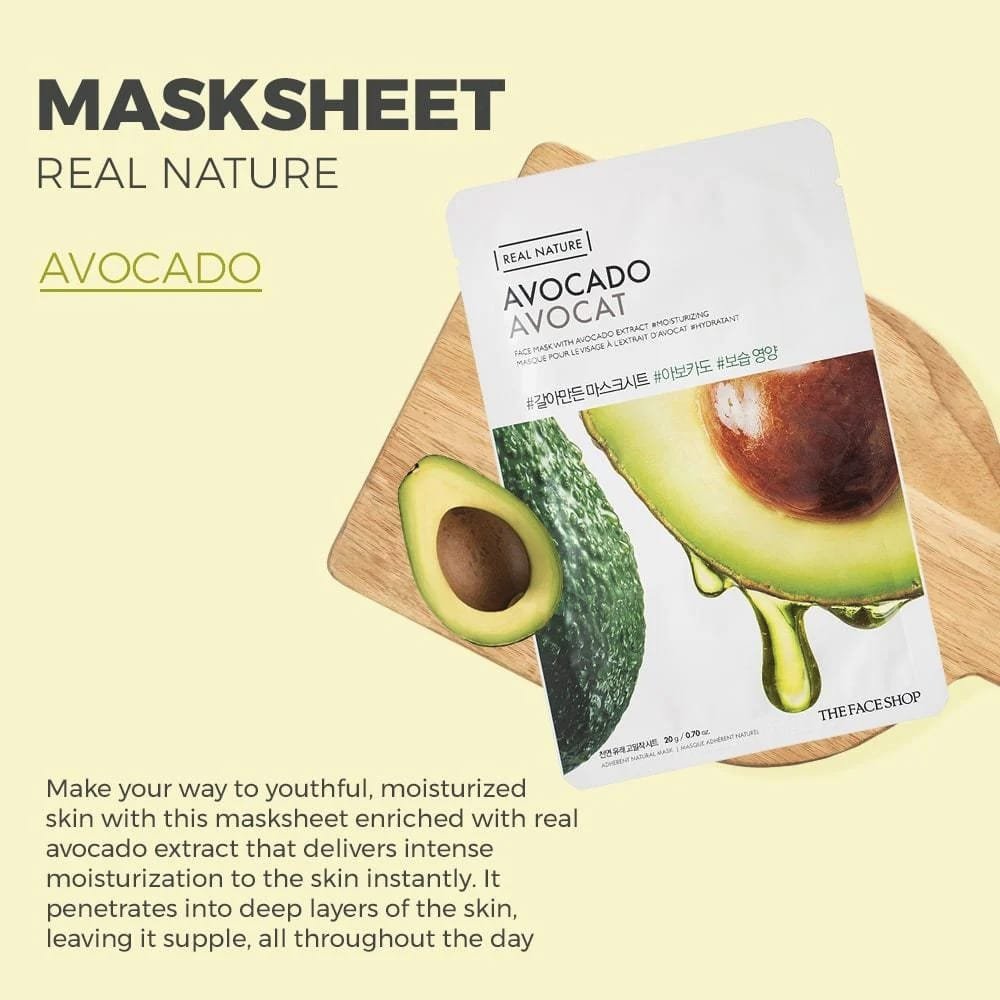 The Face Shop Real Nature Avocado Face Mask  20g