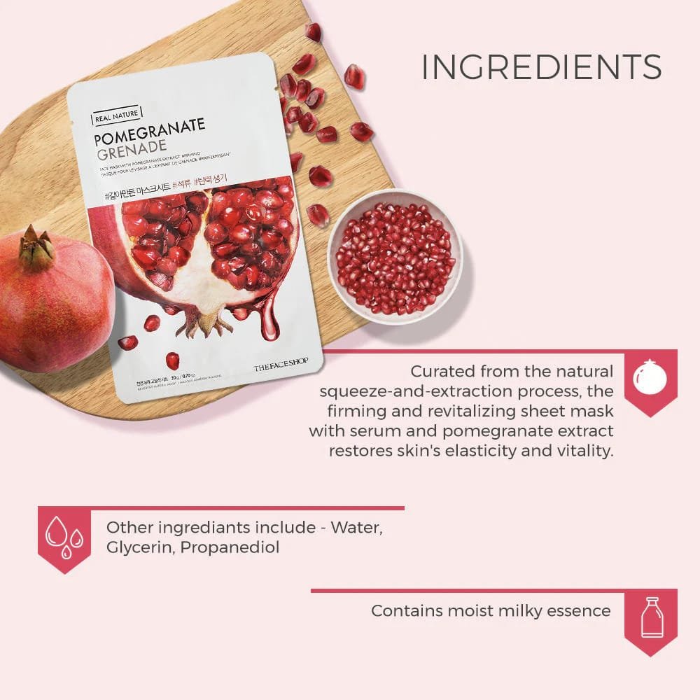 The Face Shop Real Nature Pomegranate Face Mask  20g