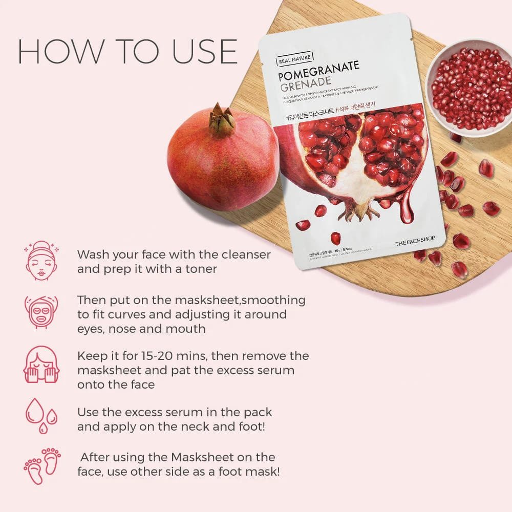 The Face Shop Real Nature Pomegranate Face Mask  20g