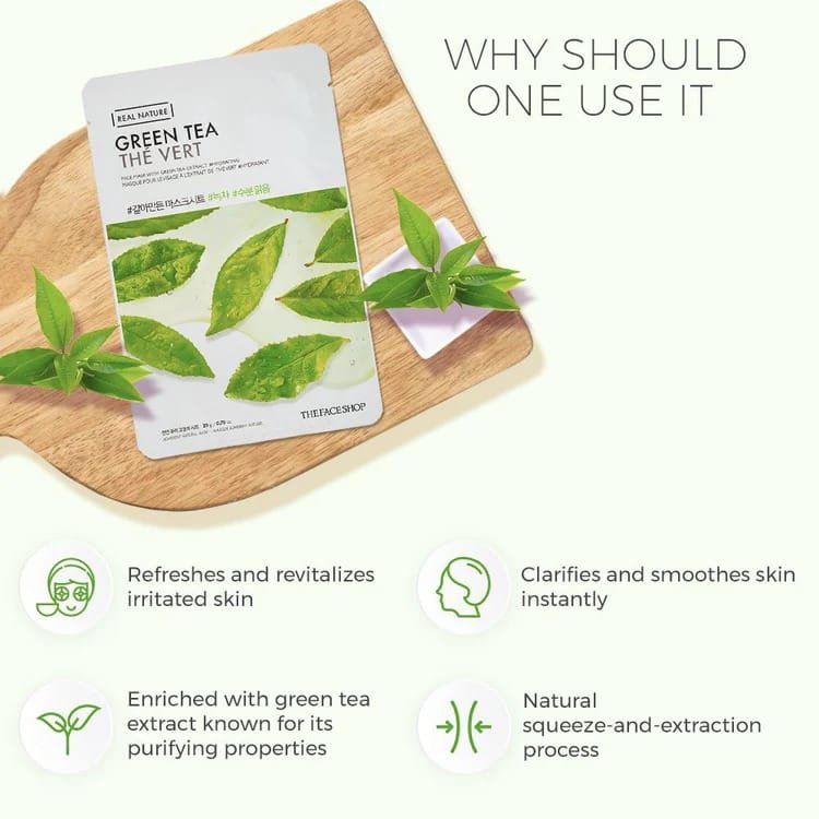 The Face Shop Real Nature Green Tea Face Mask  20g