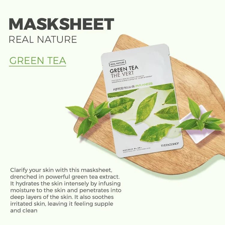 The Face Shop Real Nature Green Tea Face Mask  20g