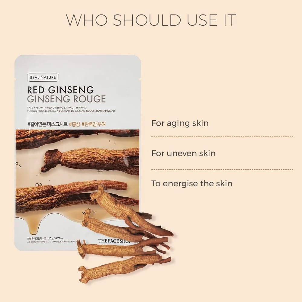 The Face Shop Real Nature Red Ginseng Face Mask  20g