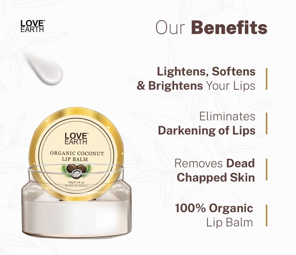 LOVE EARTH Coconut Lip Balm 10g