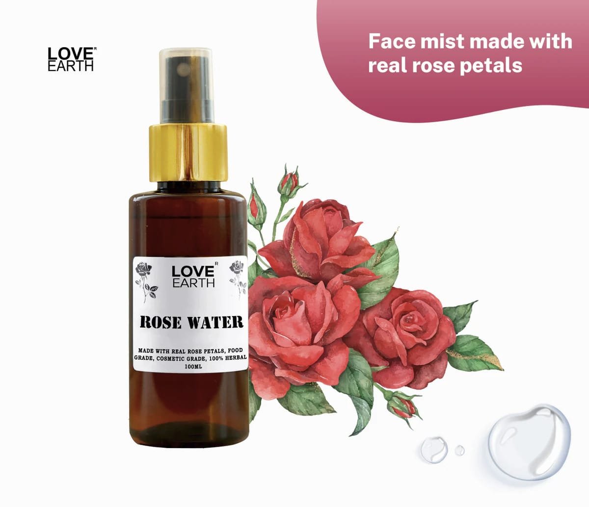 LOVE EARTH Rose Water 100ML