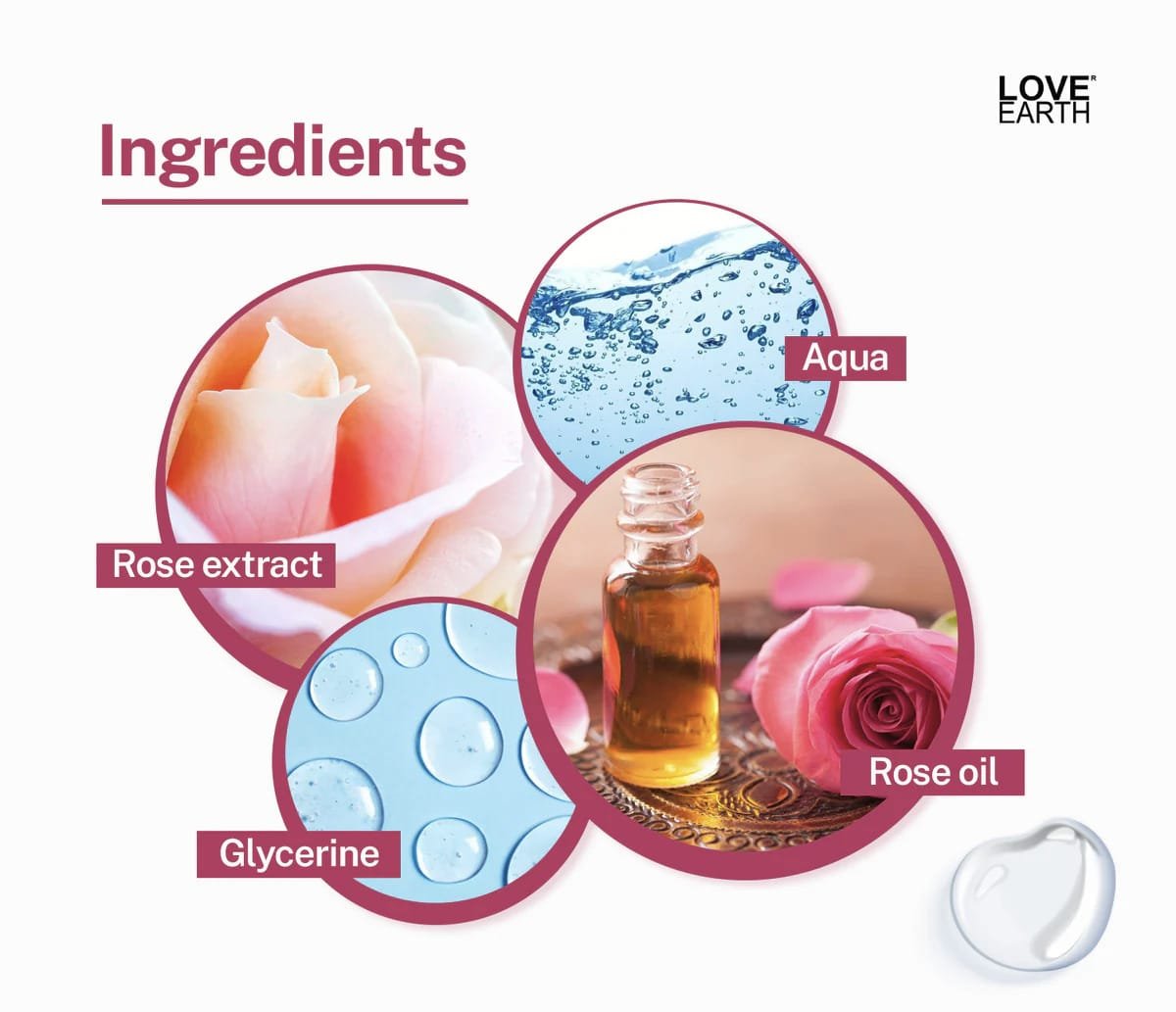 LOVE EARTH Rose Water 100ML
