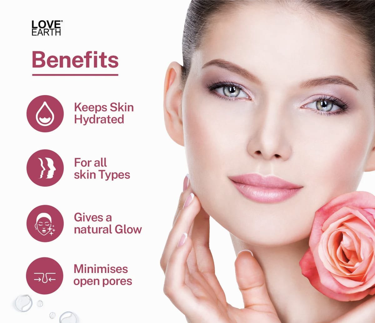 LOVE EARTH Rose Water 100ML