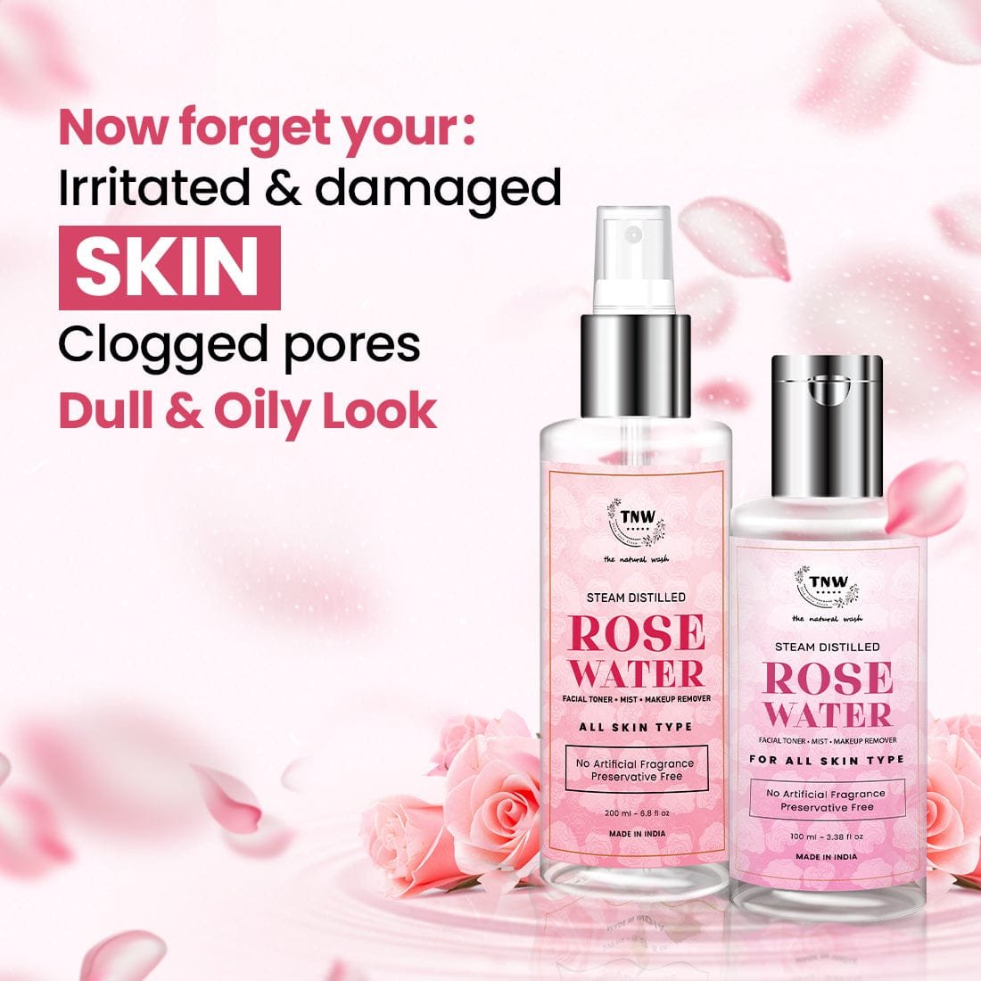 THE NATURAL WASH ROSE WATER 100ML