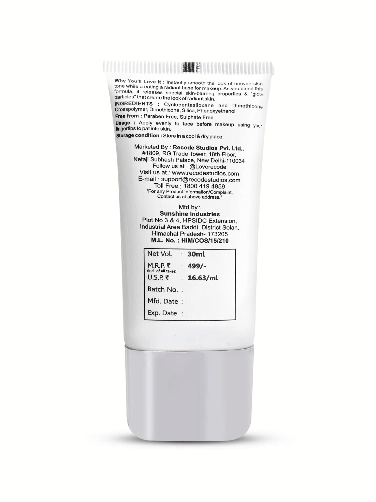 Recode Radiant Primer 30 ML