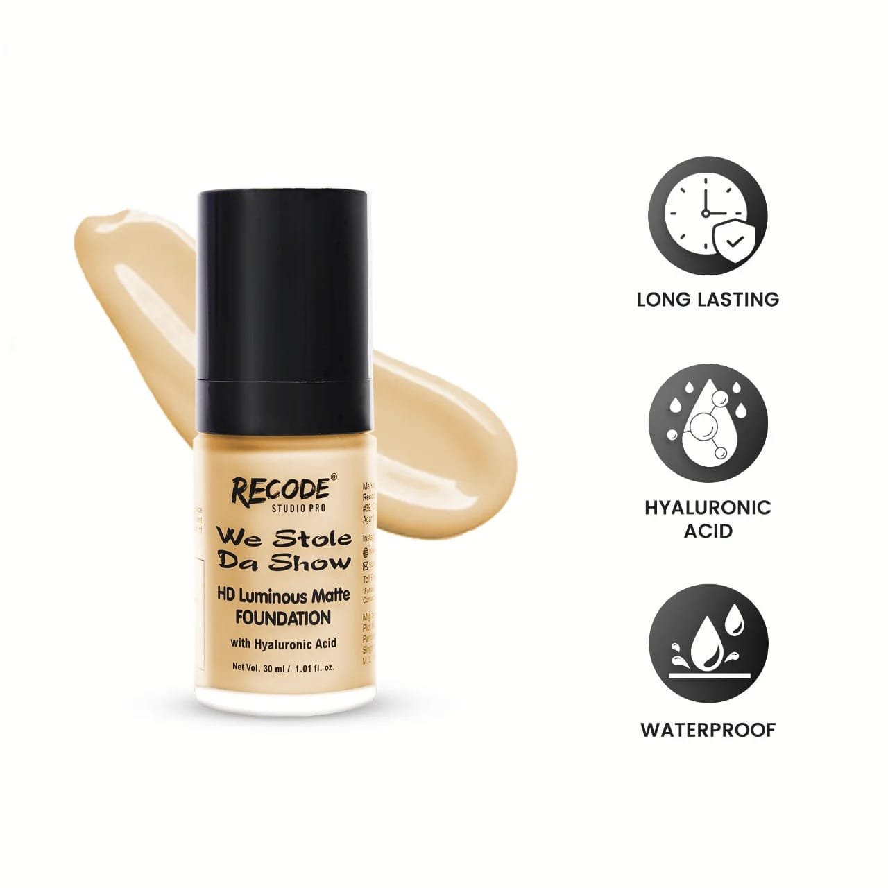RECODE WE STOLE DA SHOW HD LUMINOUS MATTE FOUNDATION 30ML