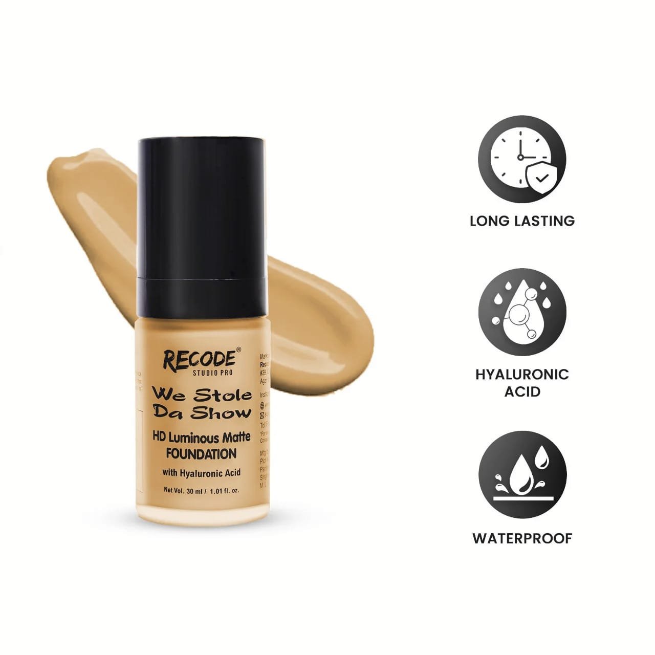 RECODE WE STOLE DA SHOW HD LUMINOUS MATTE FOUNDATION 30ML