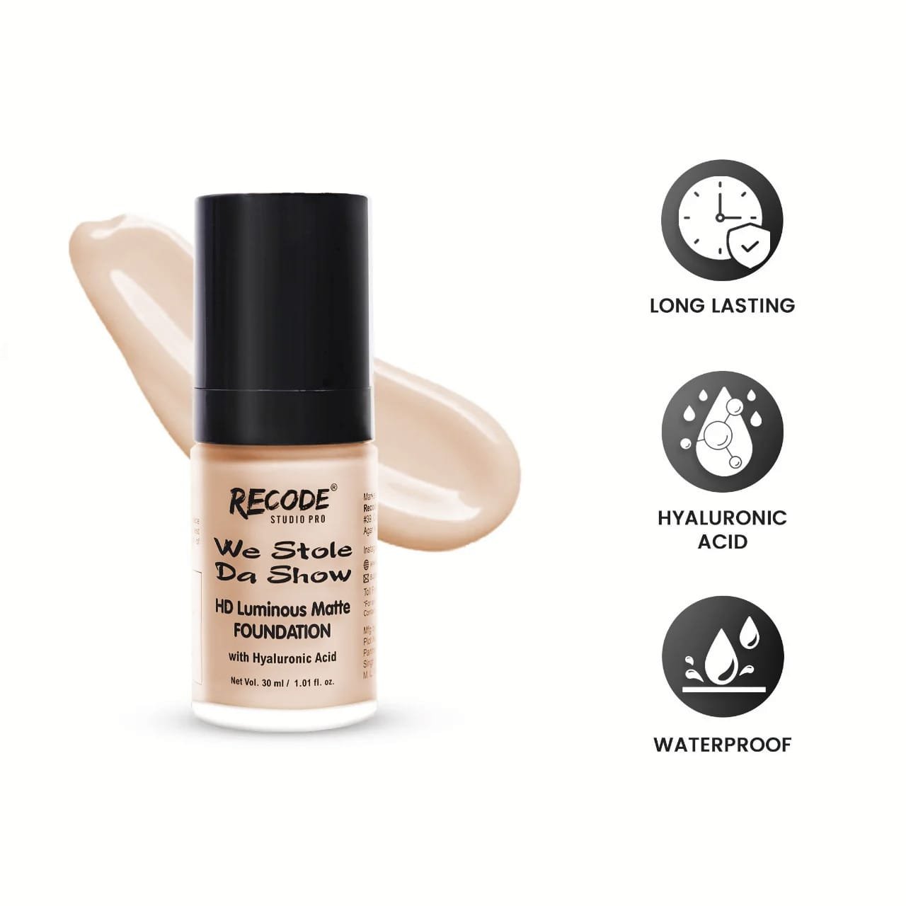 RECODE WE STOLE DA SHOW HD LUMINOUS MATTE FOUNDATION 30ML