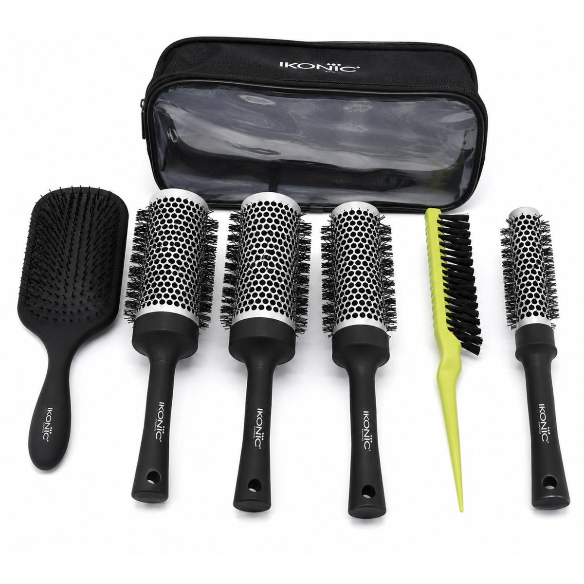 IKONIC BLOWDRY BRUSH SET PACK OF 6 (BLACK)