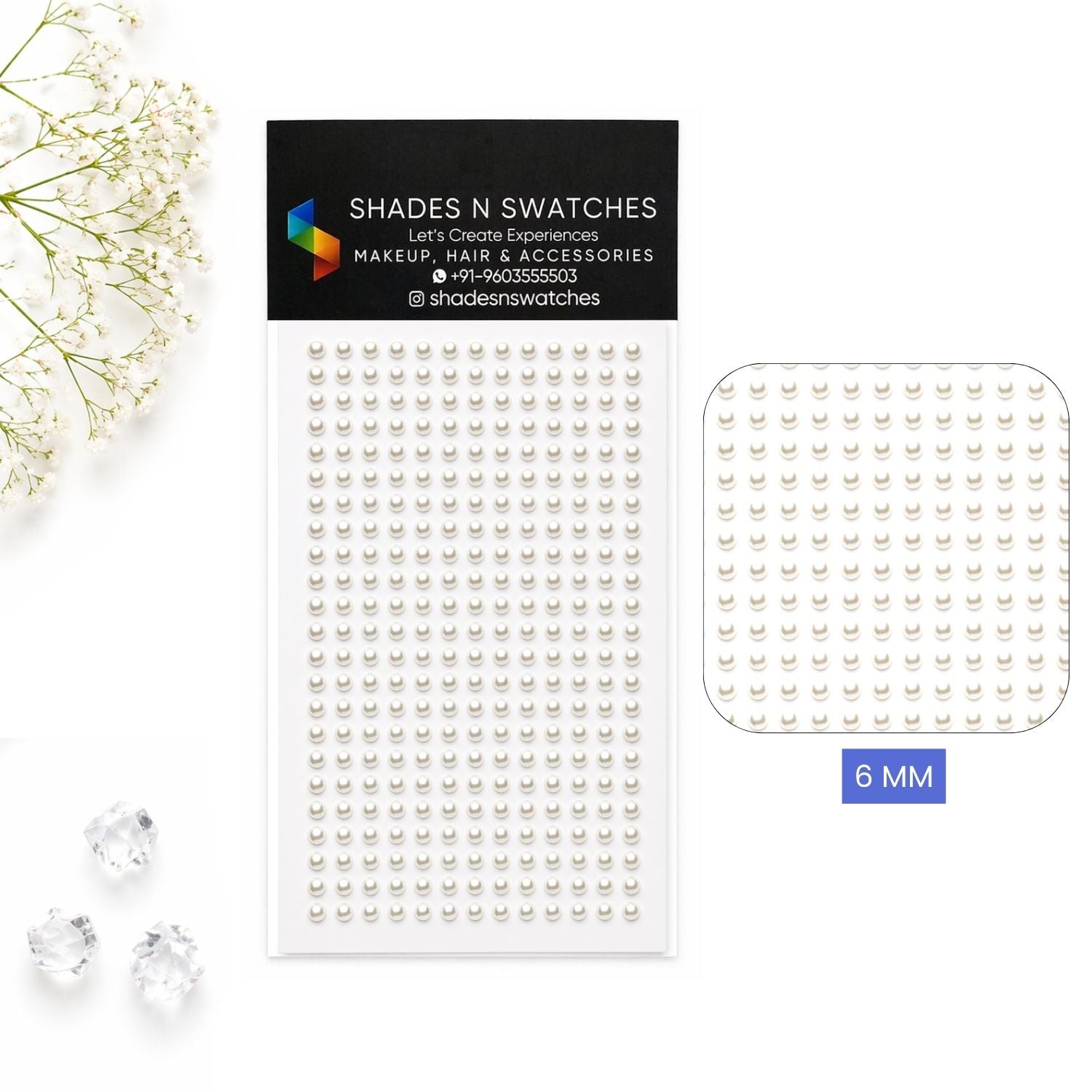 Hair sticker pearl half white (self adhesive )