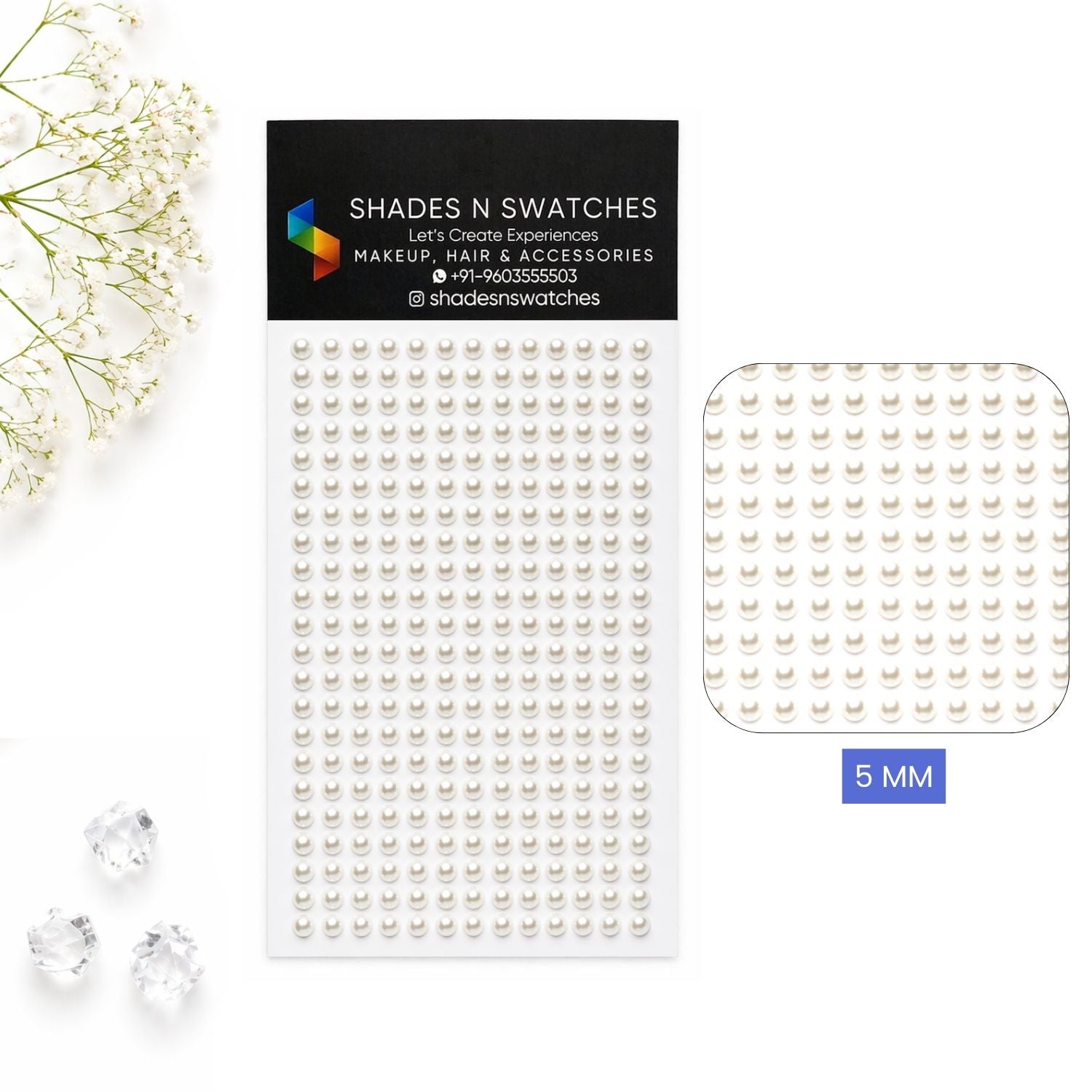 Hair sticker pearl half white (self adhesive )