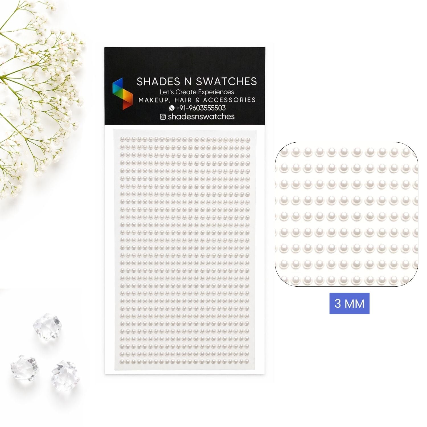 Hair sticker pearl half white (self adhesive )