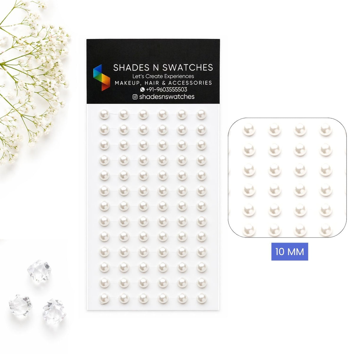 Hair sticker pearl half white (self adhesive )