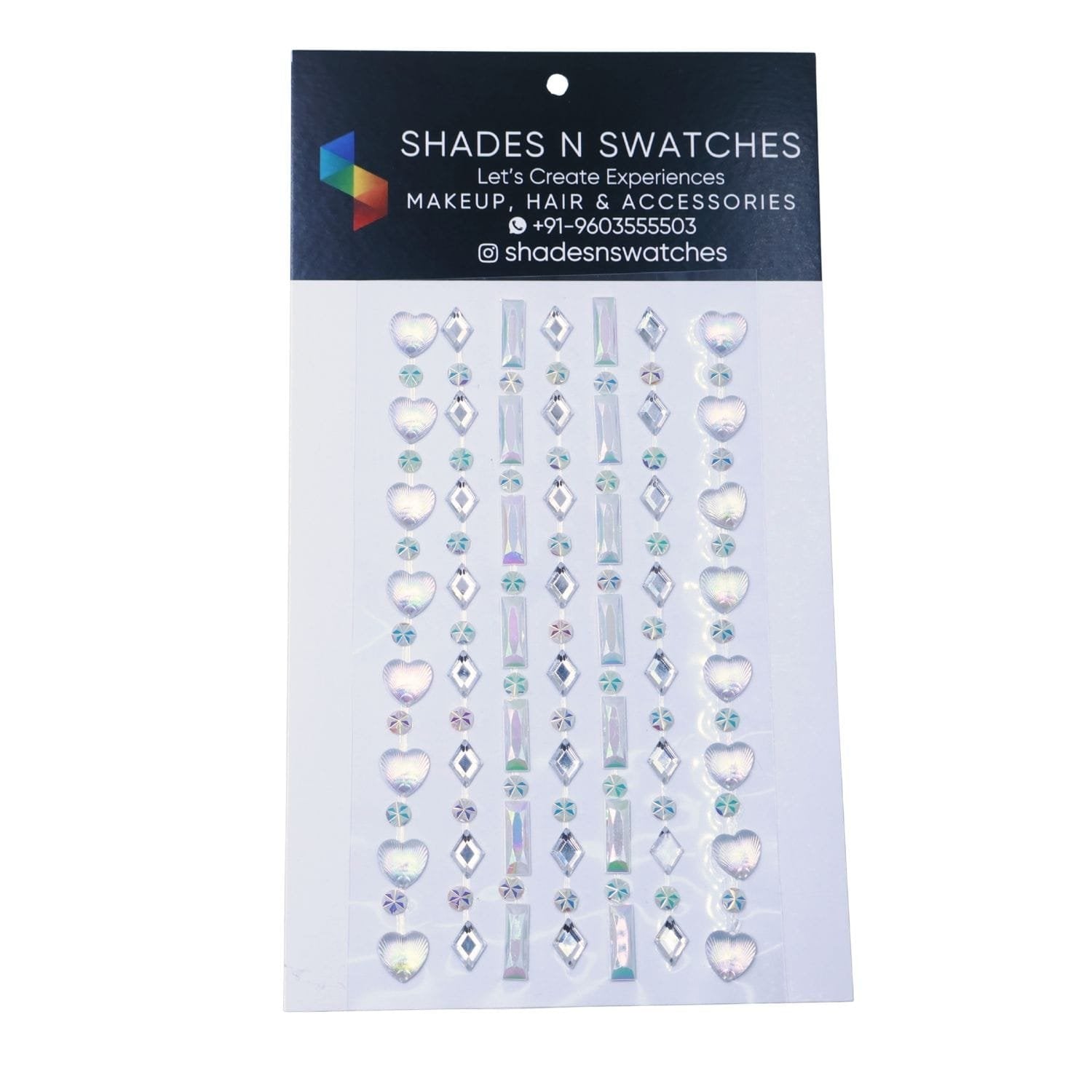 RHINE STONE HAIR STICKER MIX SIZES