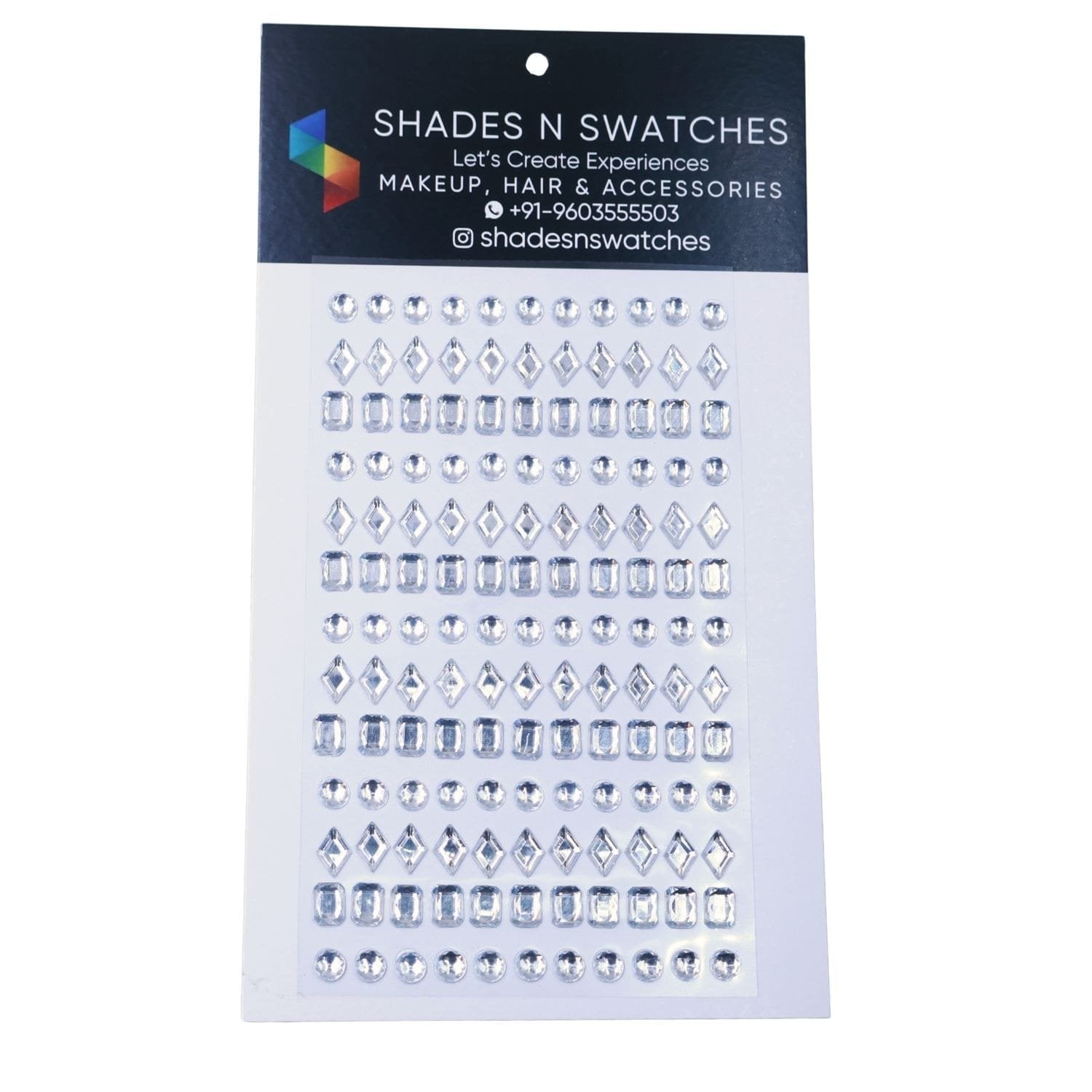 RHINE STONE HAIR STICKER MIX SIZES