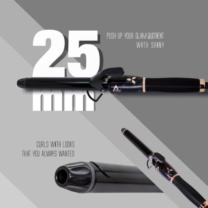 ACEE PRO CERAMIC CURLING TONG ONXY BLACK - 25MM