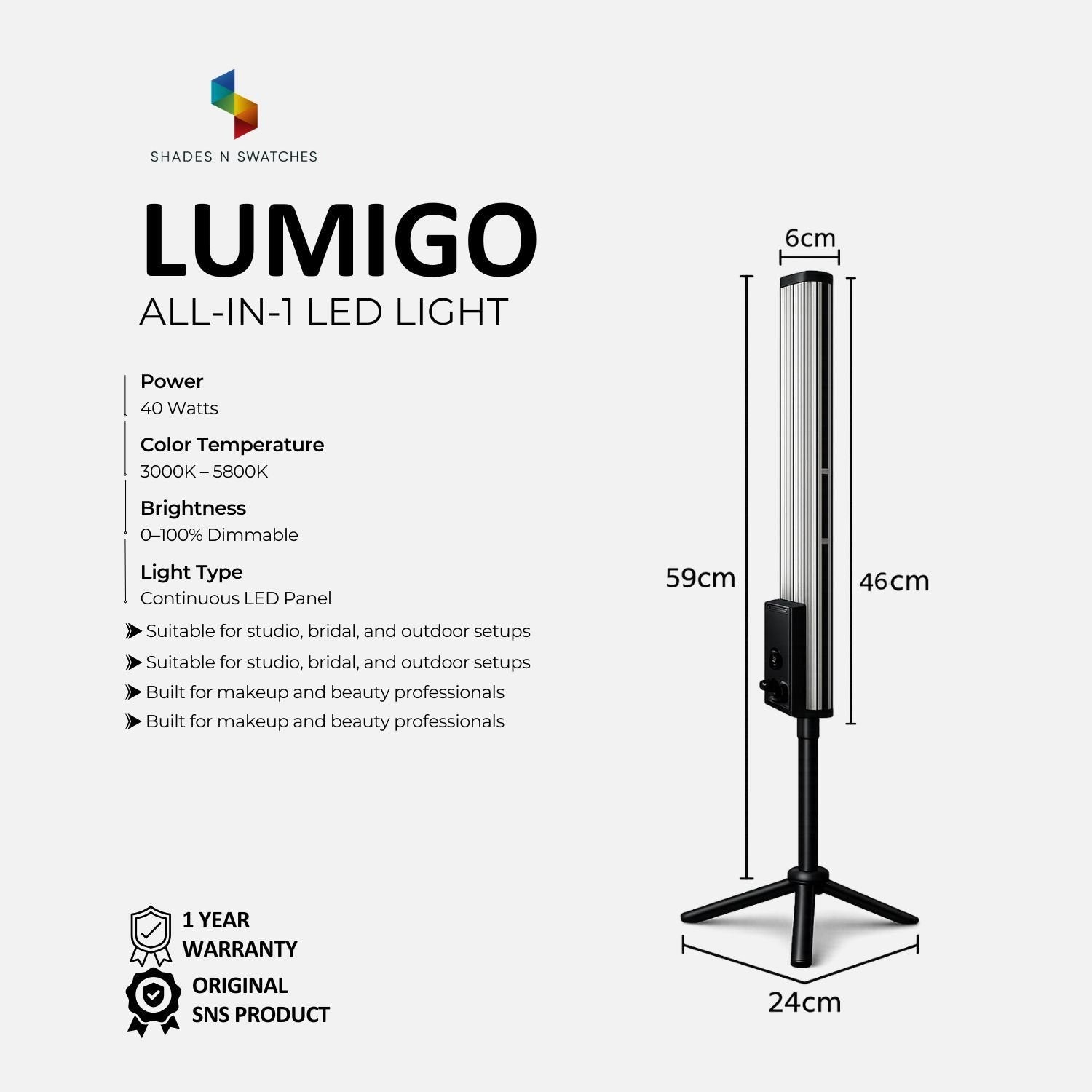 SNS LUMIGO ALL IN 1 LIGHT - 40 WATTS