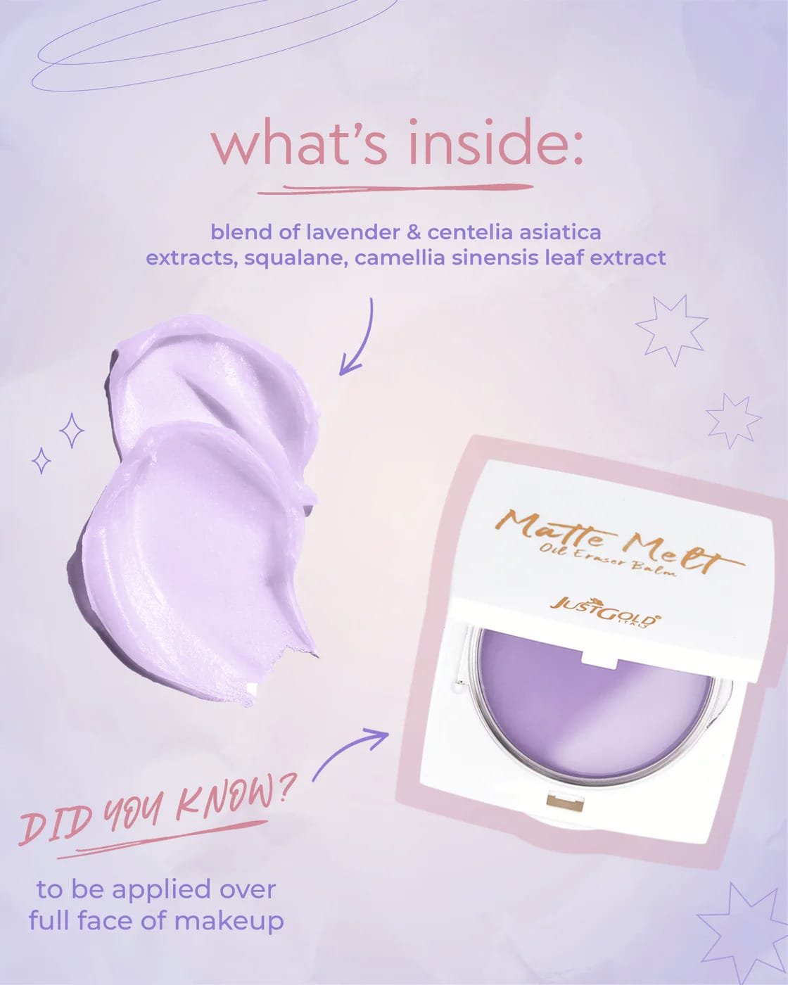 JUST GOLD MATTE MELT OIL ERASER BALM