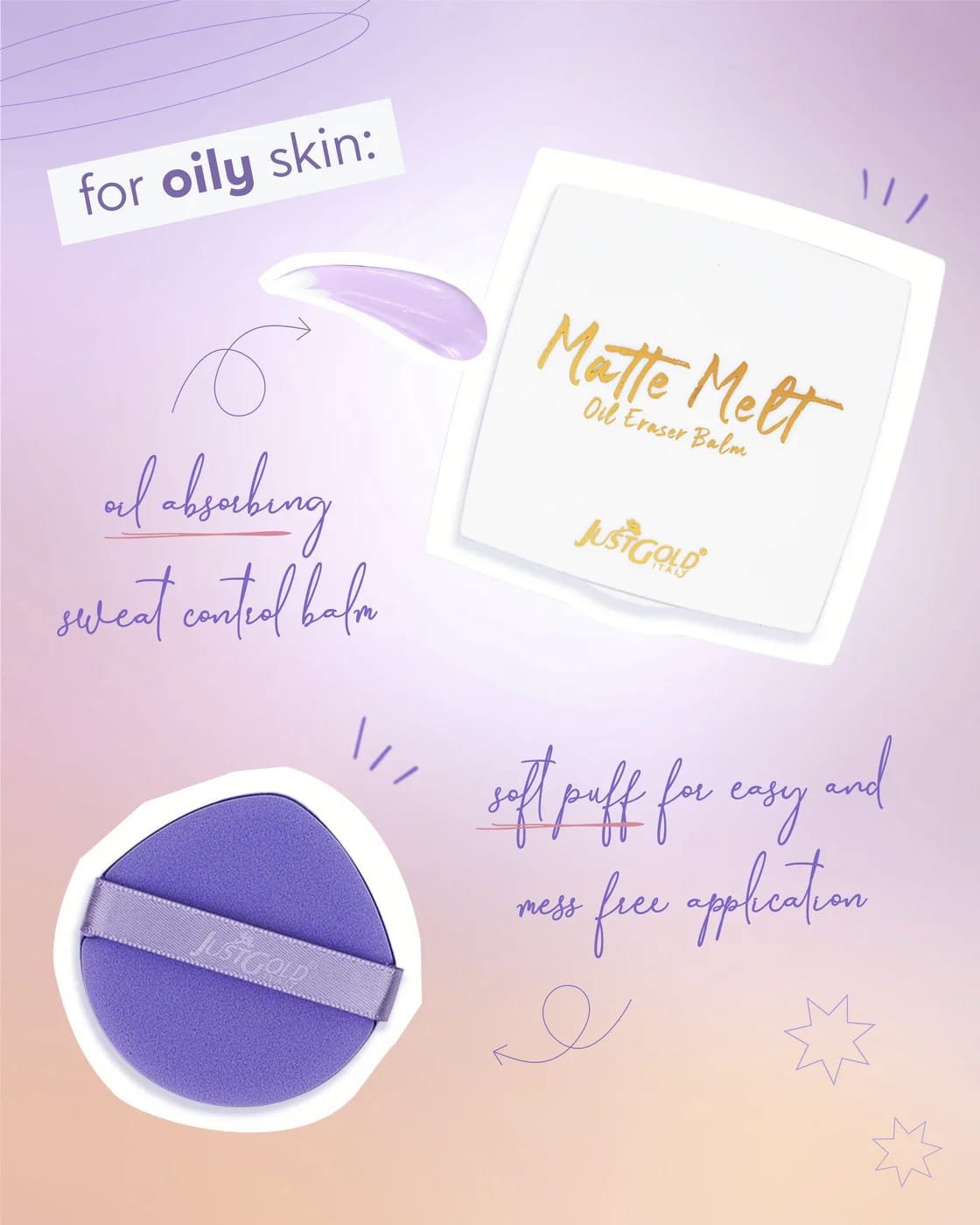 JUST GOLD MATTE MELT OIL ERASER BALM