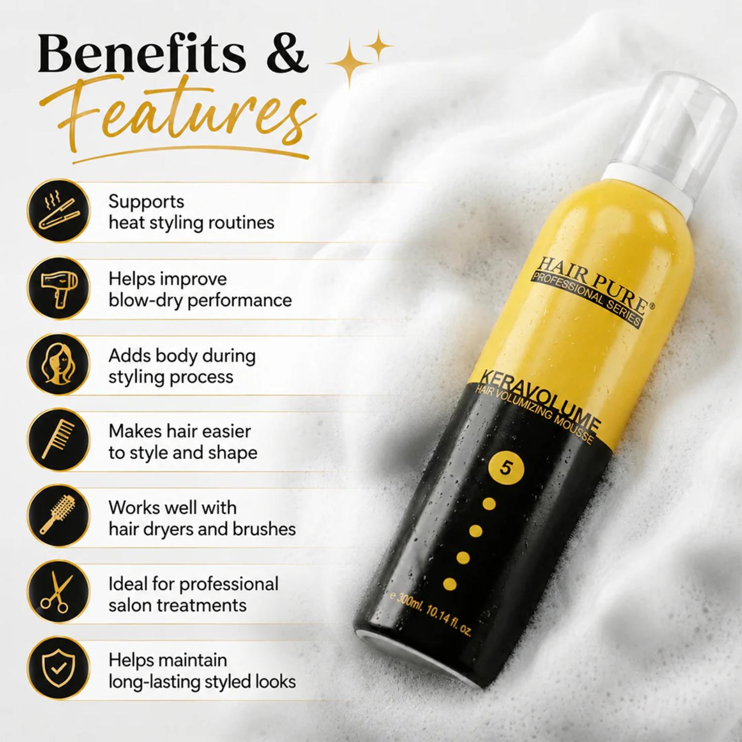 HAIR PURE KERAVOLUME HAIR VOLUMIZING MOUSSE
