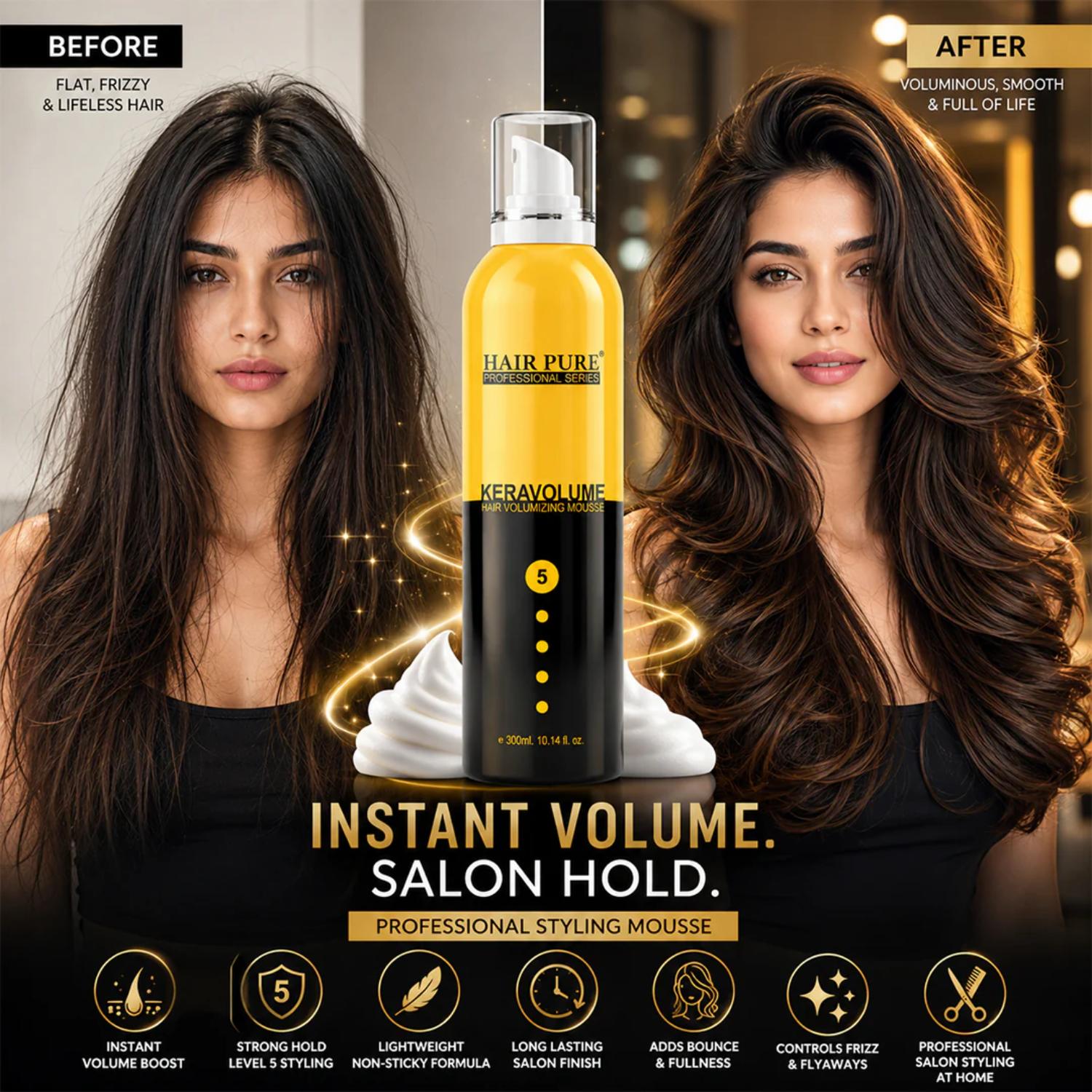HAIR PURE KERAVOLUME HAIR VOLUMIZING MOUSSE