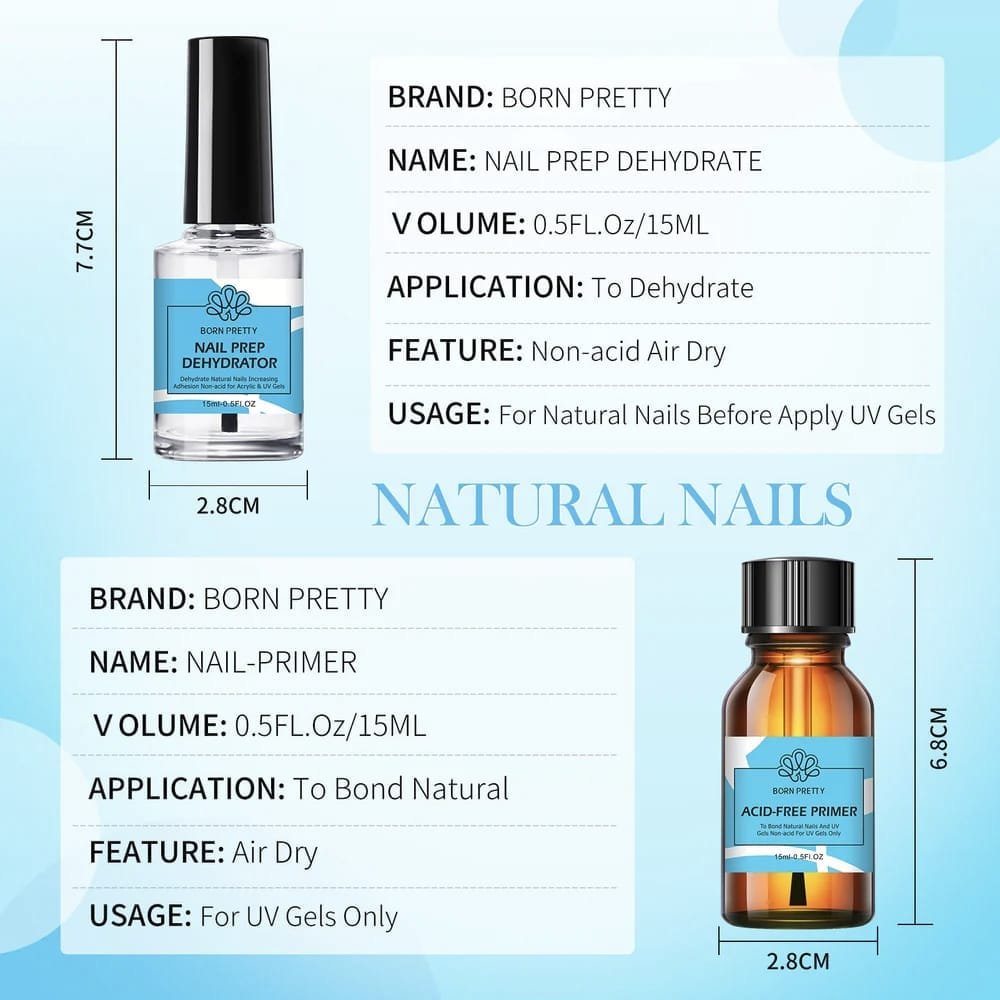 BORN PRETTY NAIL PREP DEHYDRATOR ACID-FREE PRIMER KIT