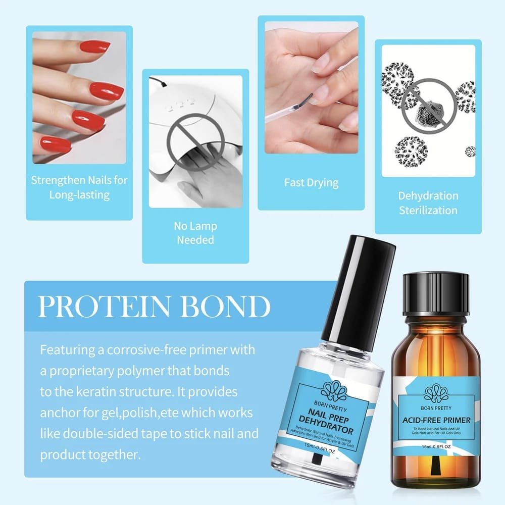 BORN PRETTY NAIL PREP DEHYDRATOR ACID-FREE PRIMER KIT