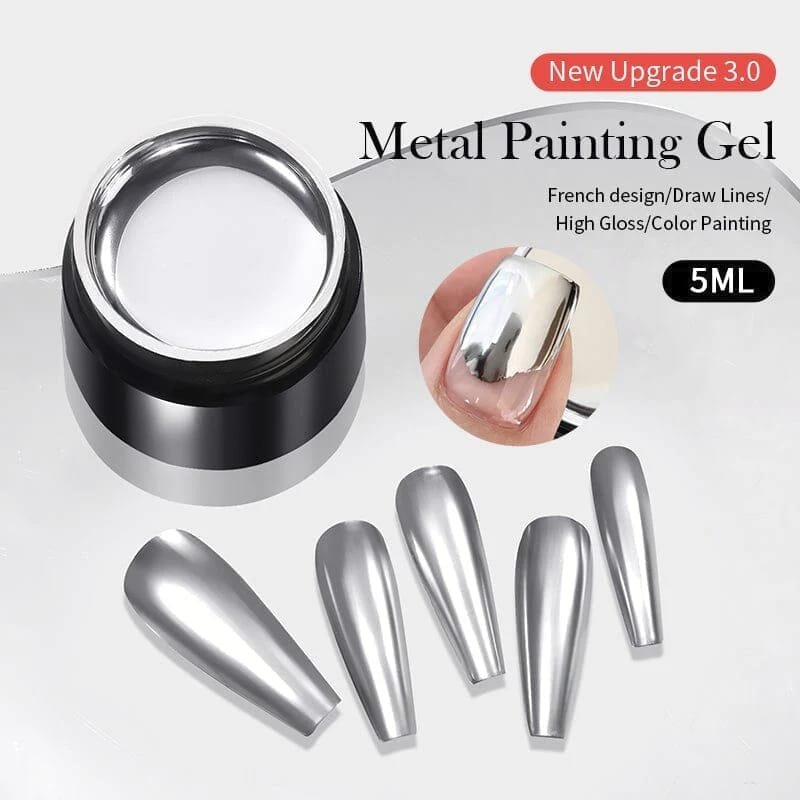 BORN PRETTY Super Shiny Silver Metal Painting Gel