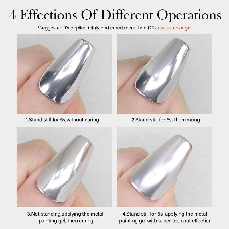 BORN PRETTY Super Shiny Silver Metal Painting Gel