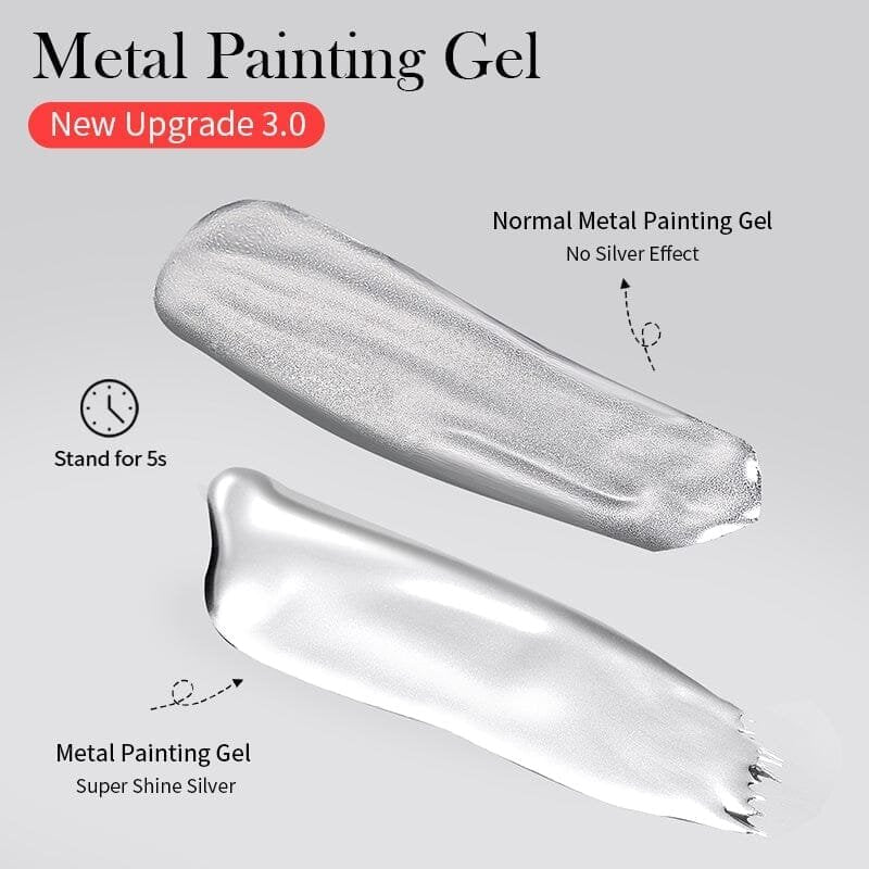 BORN PRETTY Super Shiny Silver Metal Painting Gel