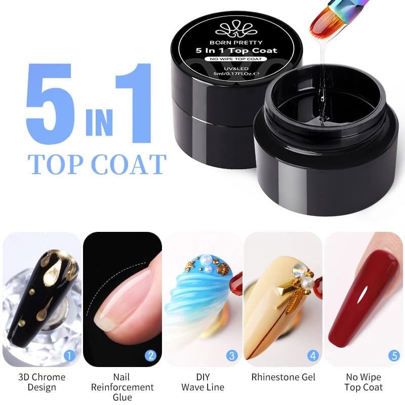 BORN PRETTY 5g 5 IN 1 No-wipe Top Coat