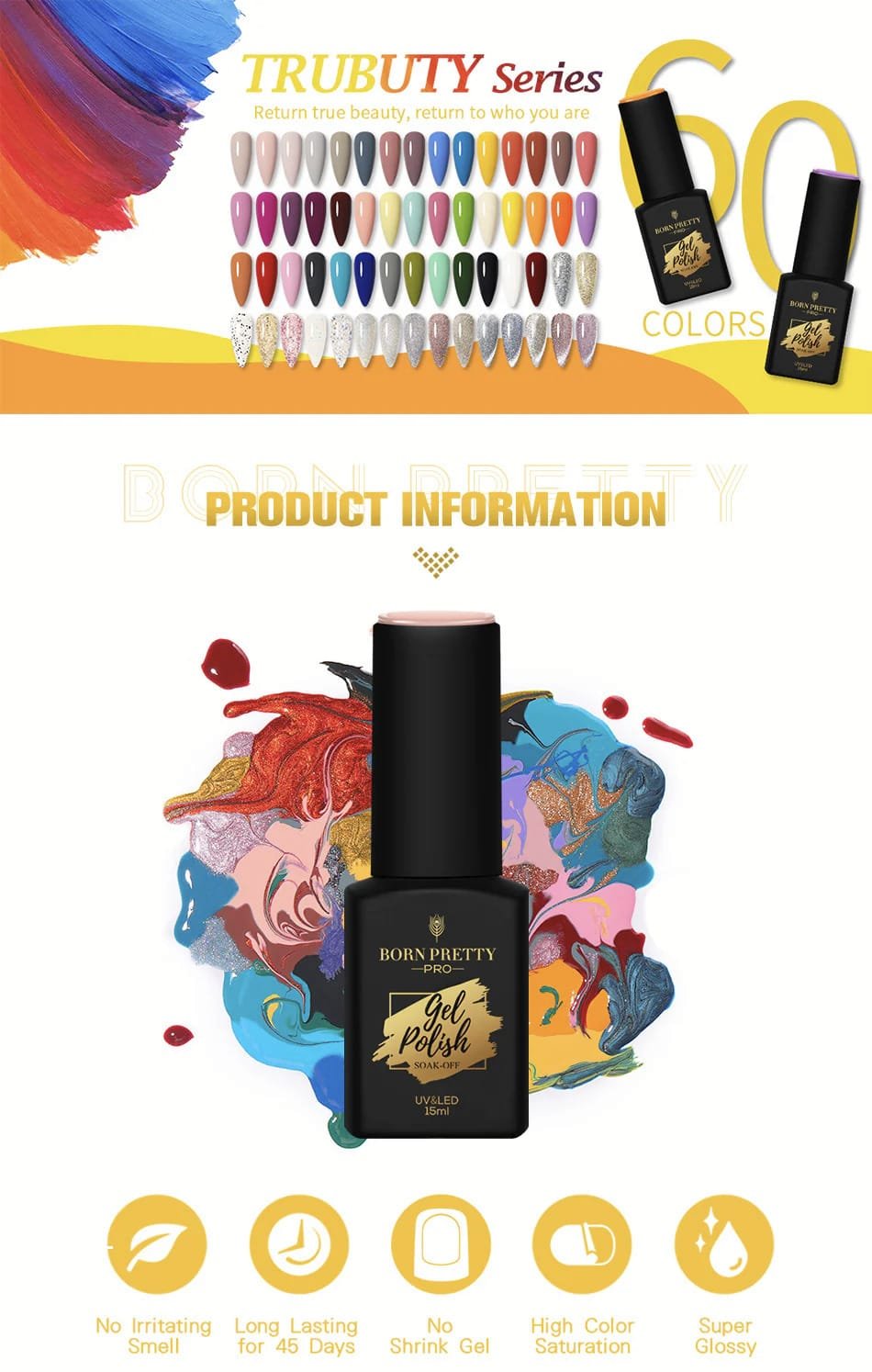 BORN PRETTY TRUBUTY SERIES 15ML (46 TO 60 NO )