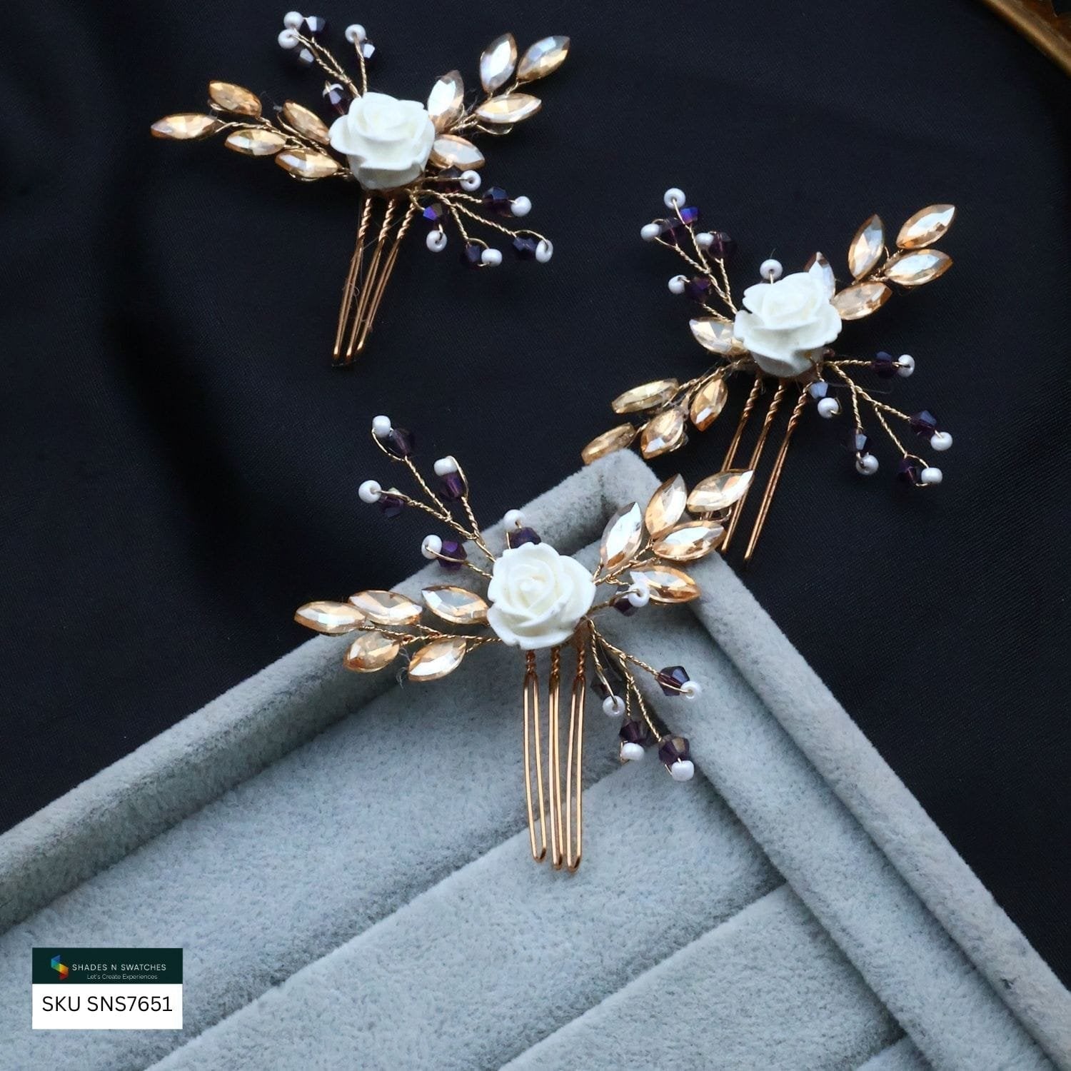 3 PCS CRYSTAL HAIR ACCESSORIES MIX