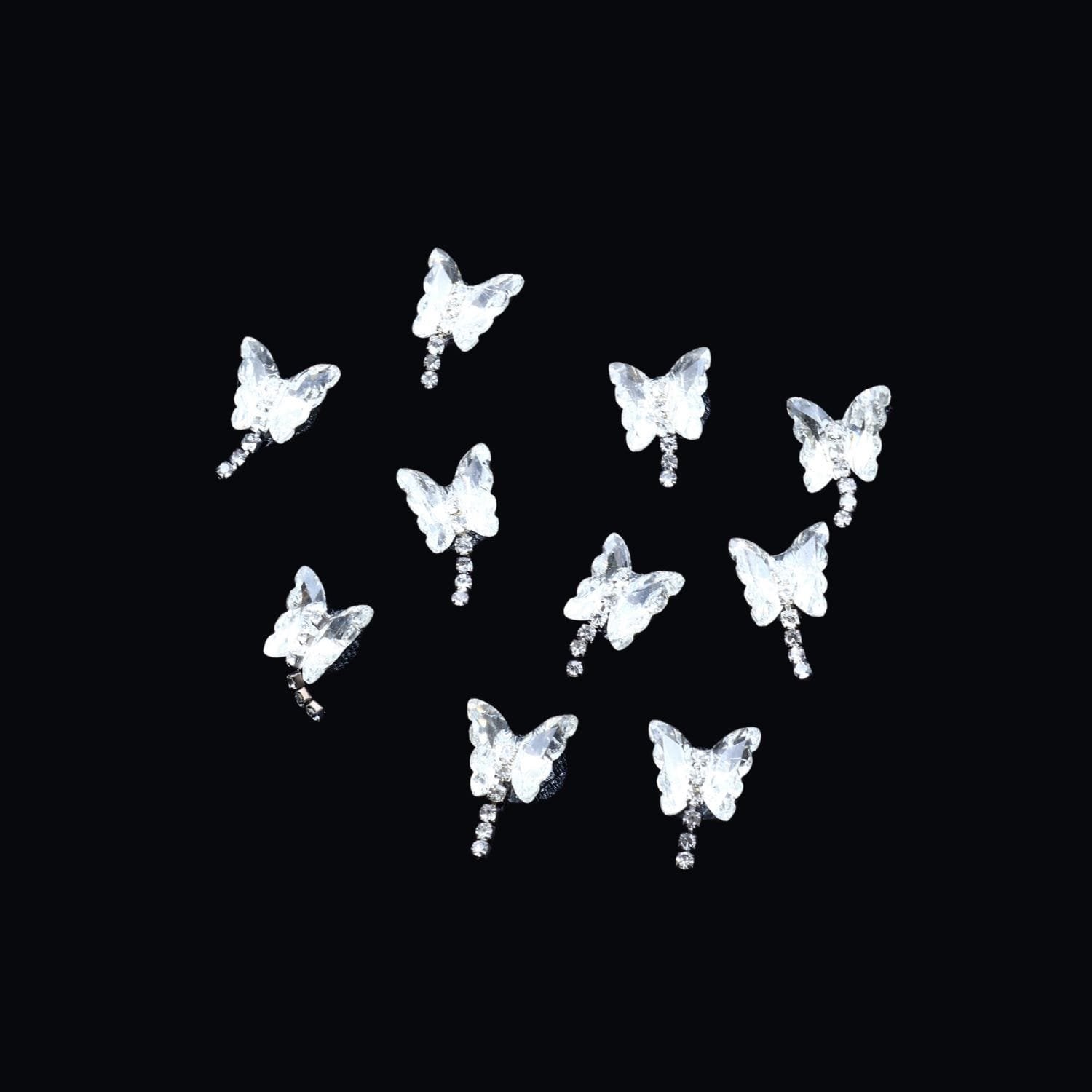 HAIR ACCESSORIES MINI BUTTER FLIES WITH SMALL STRINGS 10PCS ET