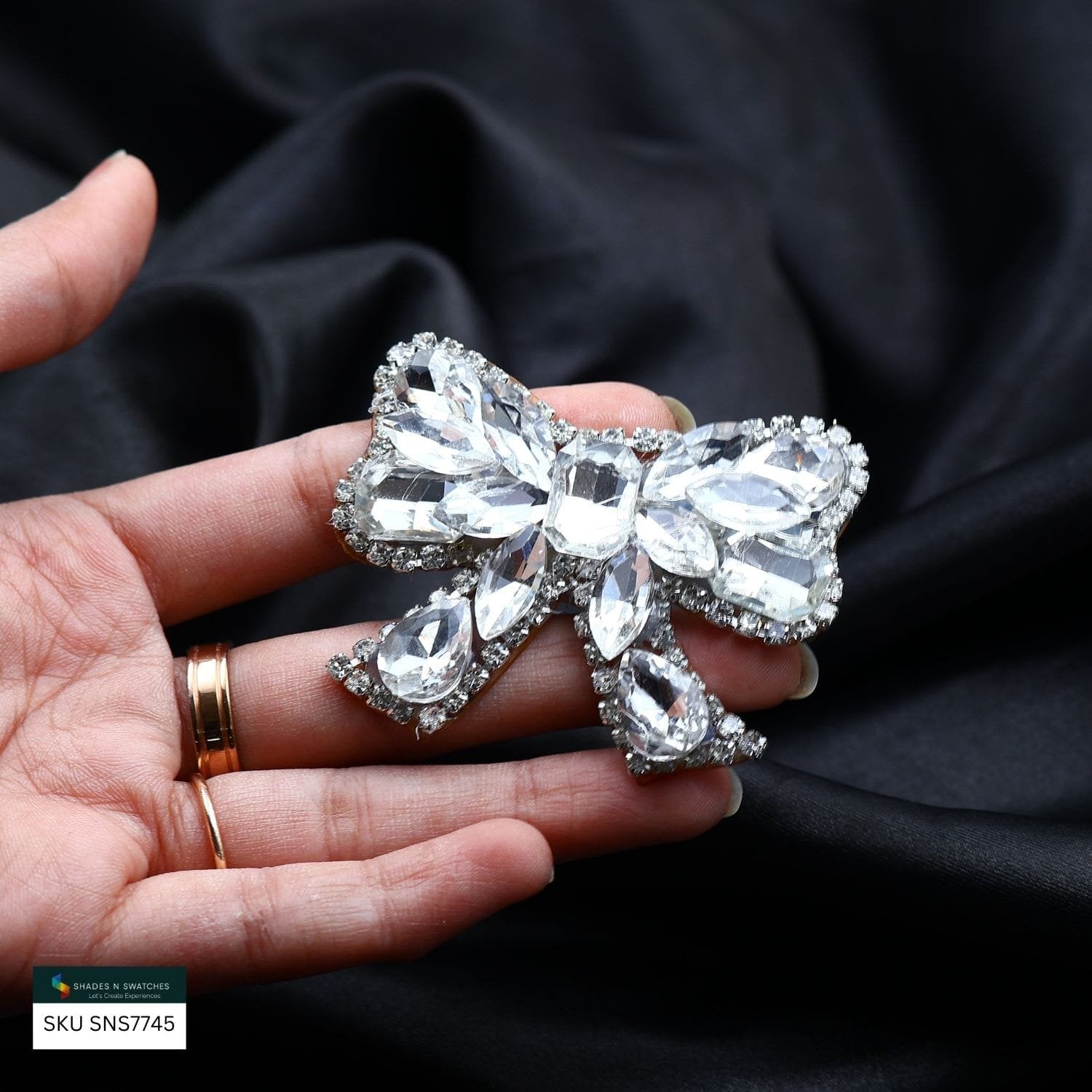 HAIR BOW MINI LADY LOVE  SILVER