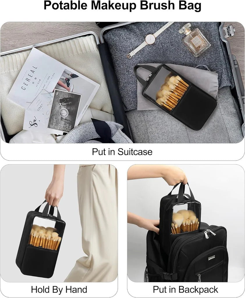 CLEAR BRUSH HOLDER POUCH