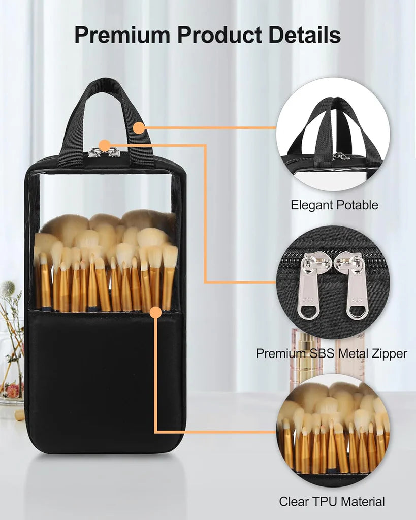 CLEAR BRUSH HOLDER POUCH